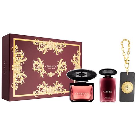 Versace Crystal Noir 4 Piece Gift Set: Eau De Toilette 90ml.